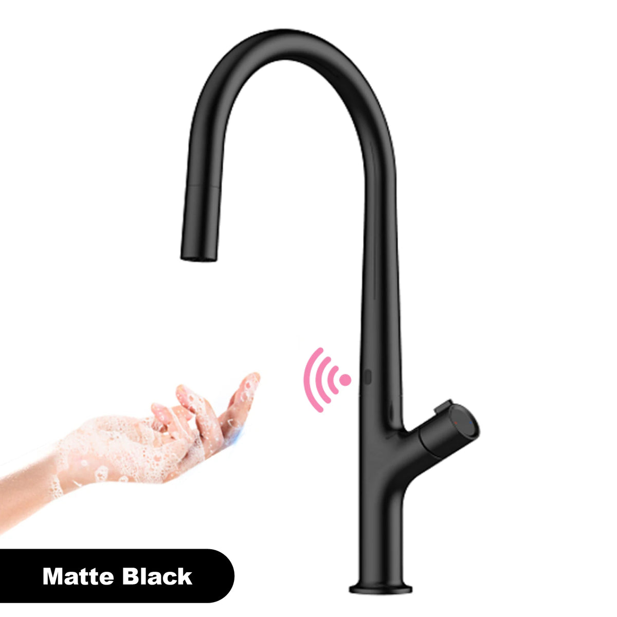 Modern Style Gun Gray Pull-Out Faucet Handle &Cold