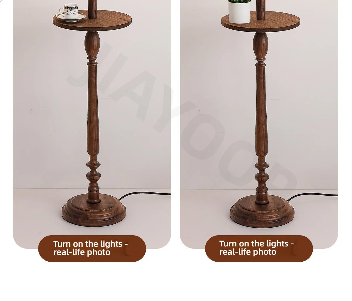 French Retro Solid Wood Floor Lamp Living Room