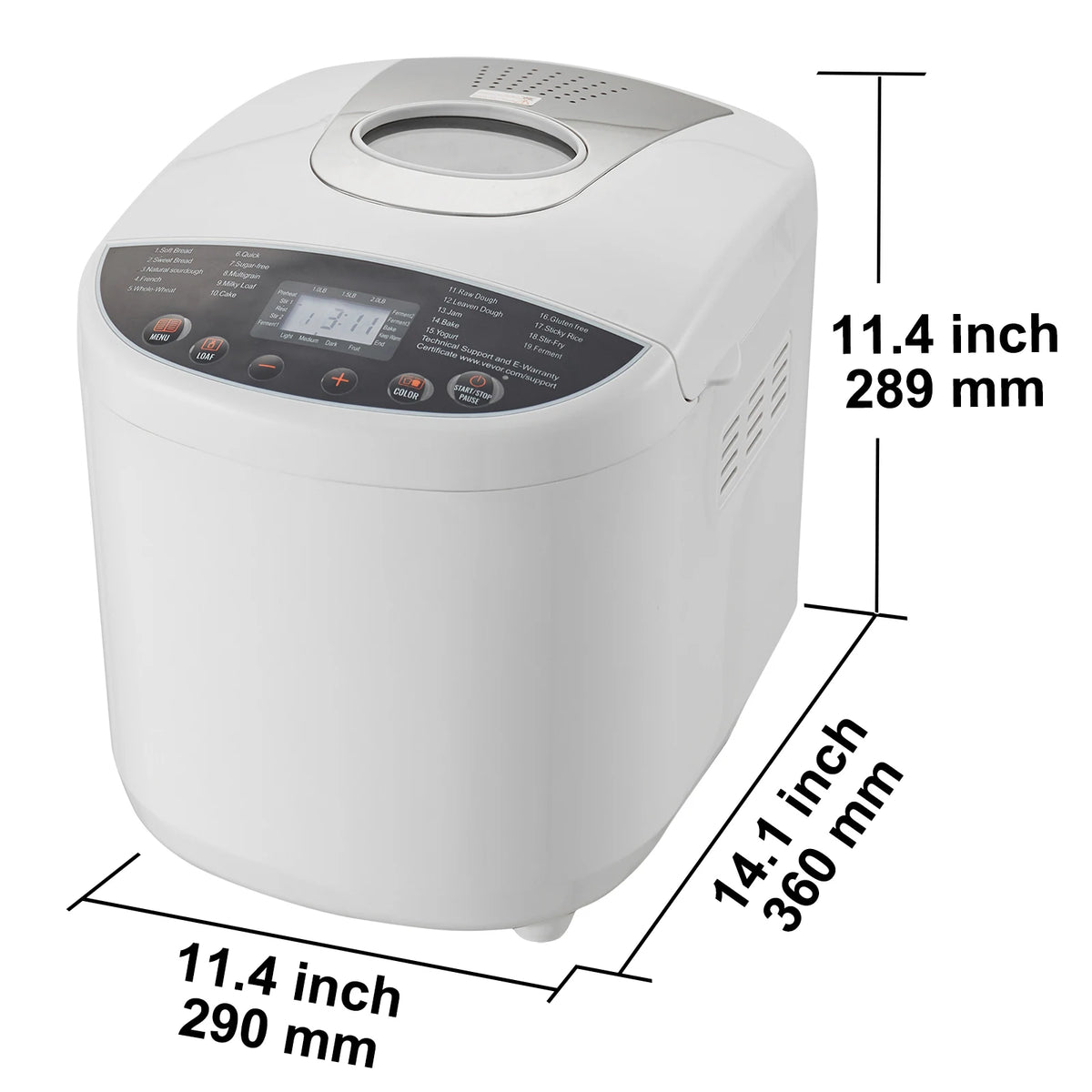 Succebuy Lb Bread Maker 15-In-1 Dough Machine Nonstick