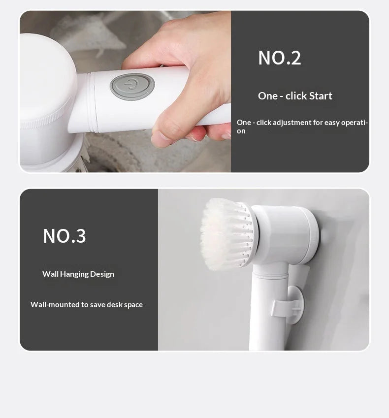 Electric Scrubber Brush Multi Use Bathroom Toilet Corner