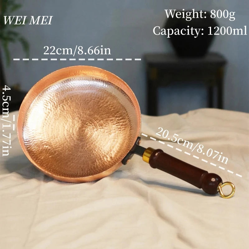 Handcrafted Copper Flat Pan Campfire Picnic Steak Plate