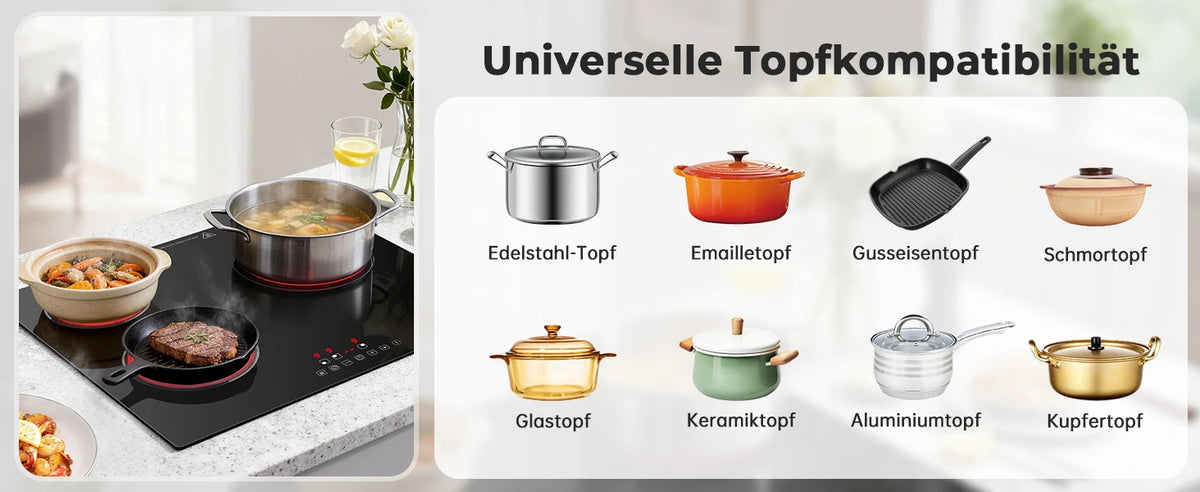 6000w Built-In Ceramic Hob Zone Induction Cooktop Touch