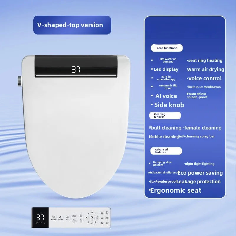 Auto Flip Smart Toilet Seat Cover Heating Cleaning