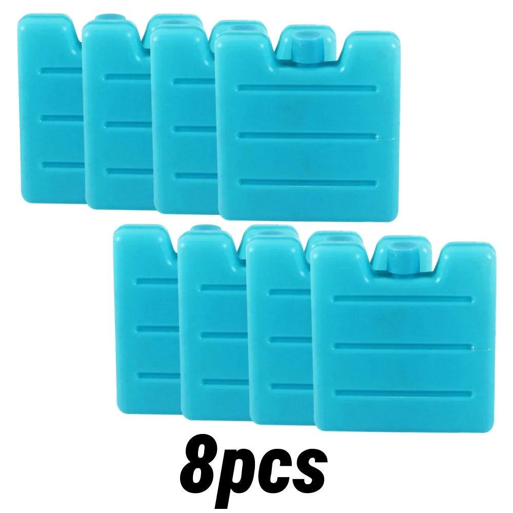 1/8pc Reusable Gel Ice Blocks Cooler Bag Stackable