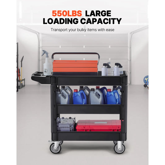 Succebuy 2/3 Shelf Utility Service Cart Dolly 360