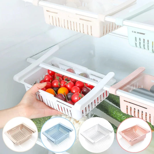 Refrigerator Drawer Organizer Pull Out Shelf Storage Organizer