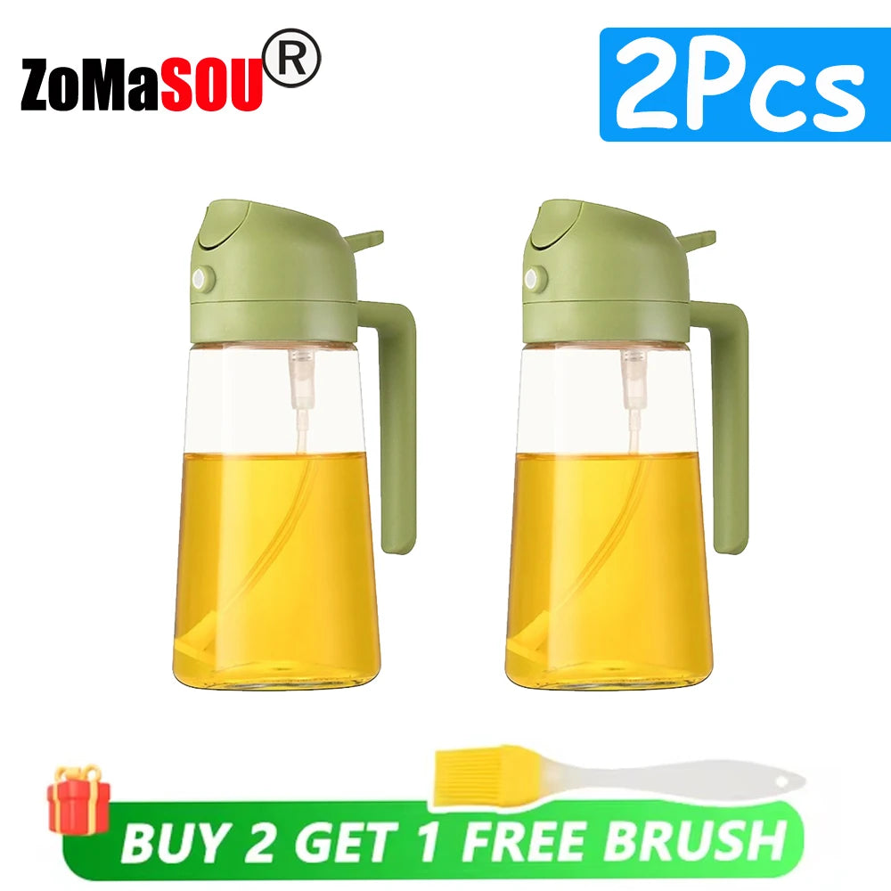 1-4pc 2-In-1 Sprayer Pourer Oil Empty Bottle Plastic