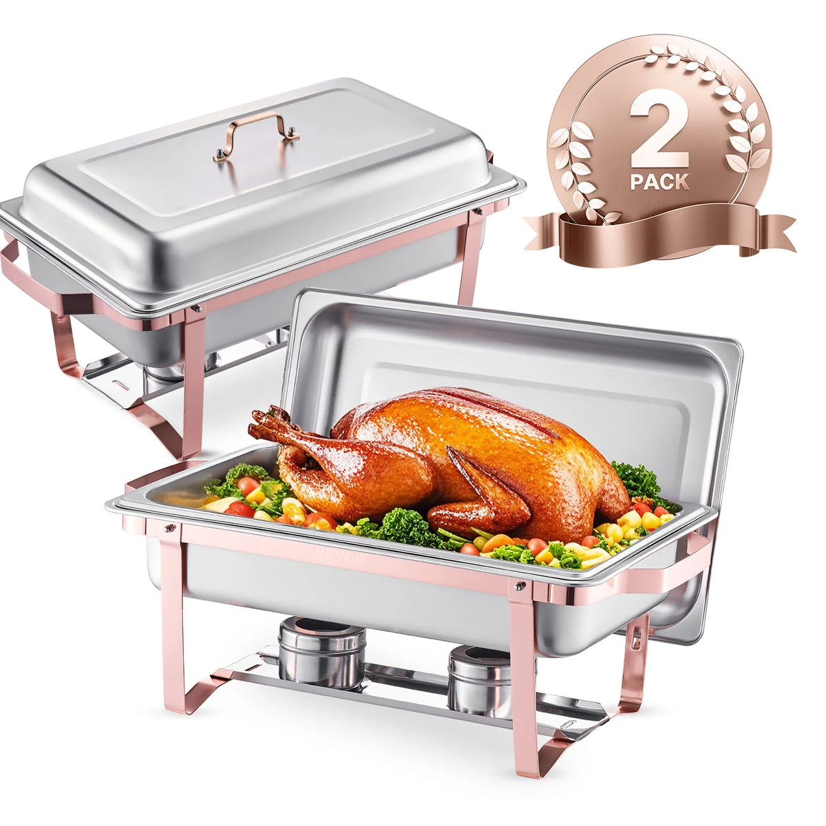 Succebuy 8qt Rectangle Chafing Dish 2/4/6 Packs W/