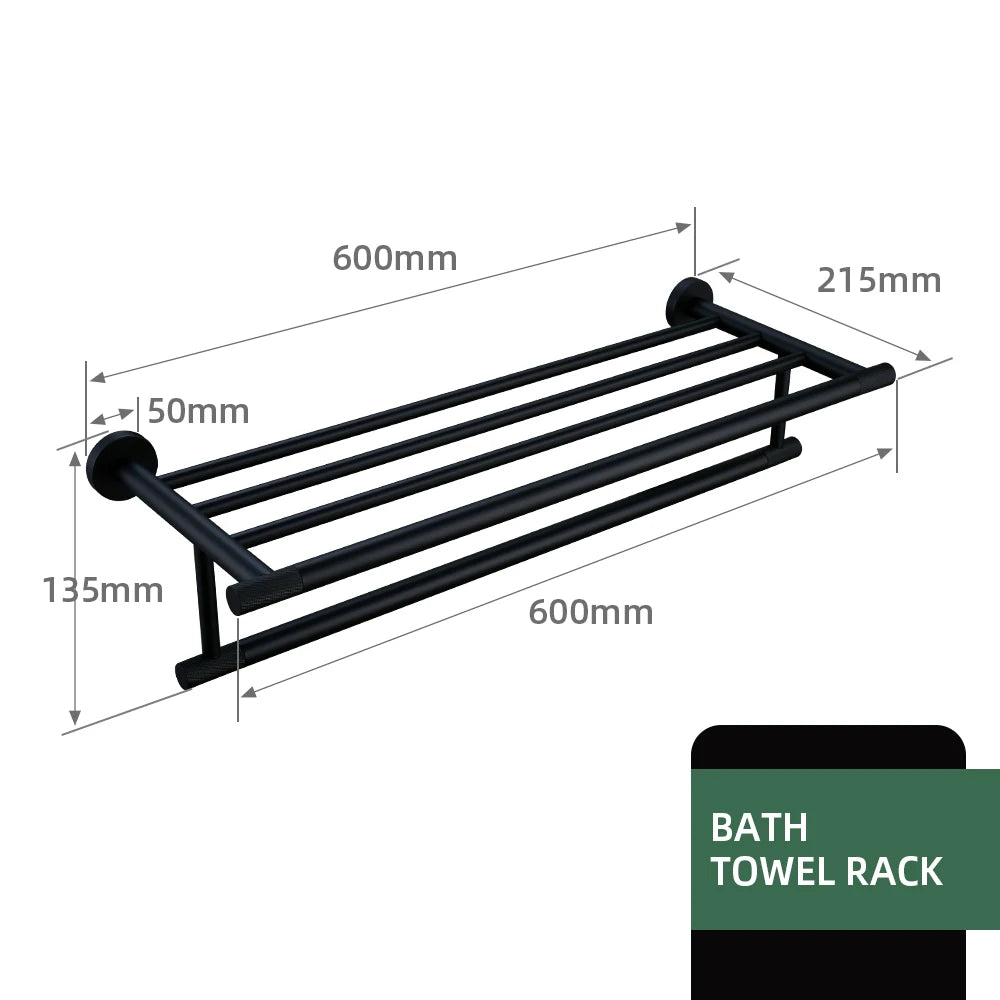 Matte Black Bathroom Brass Knurled Kit Paper Holder