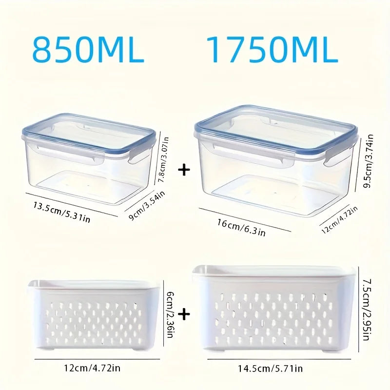 4pcs/Set Leak-Proof Food Storage Containers-Airtight Stackable