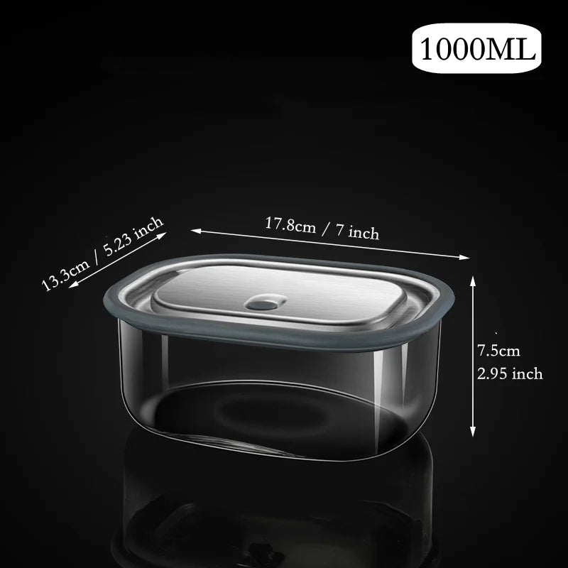 High Borosilicate Glass Rectangle Lunch Box Microwave Heating