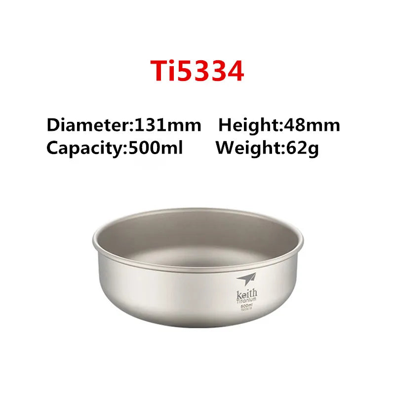 Keith Camping Tableware Titanium Bowls Pan Fruit Vegetable