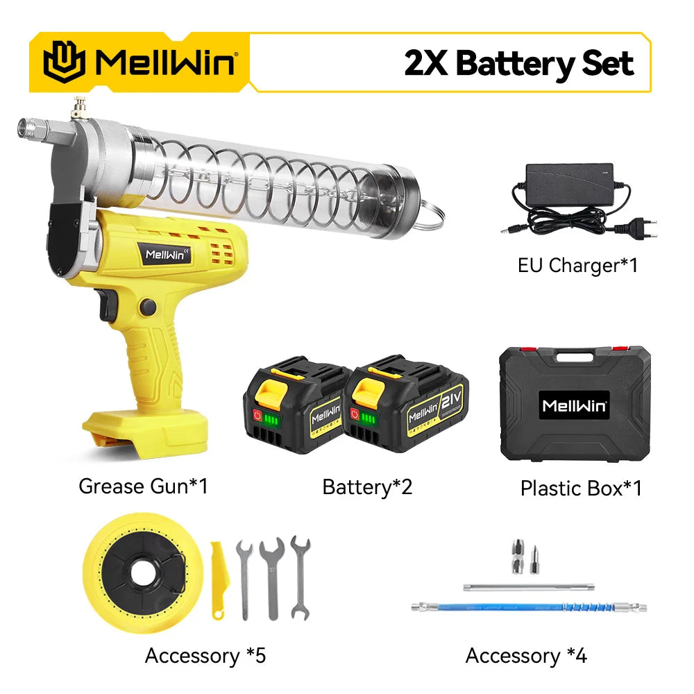 Mellwin 12000psl Cordless High Pressure Electric Grease Machine