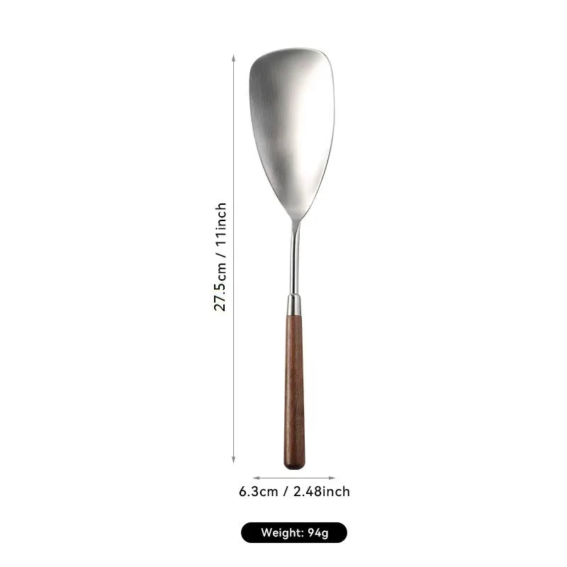 5pcs 304 Stainless Steel Nature Wood Kitchenware Cooking
