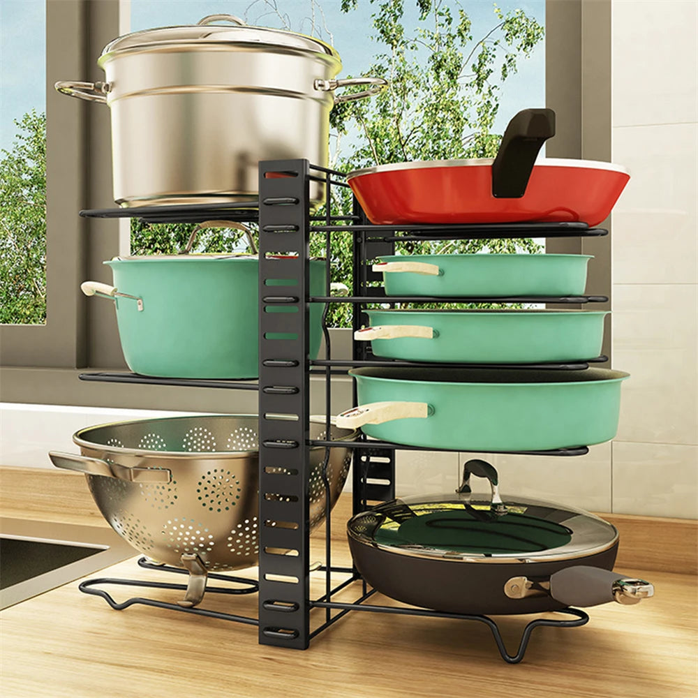 Tiers Pan Pot Organizer Rack Multi-Layer Iron Wire