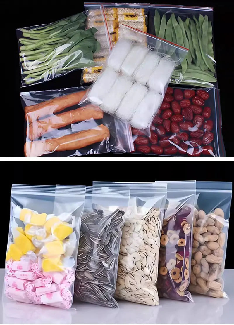 100 Small Plastic Ziplock Bags Resealable Transparent Jewelry