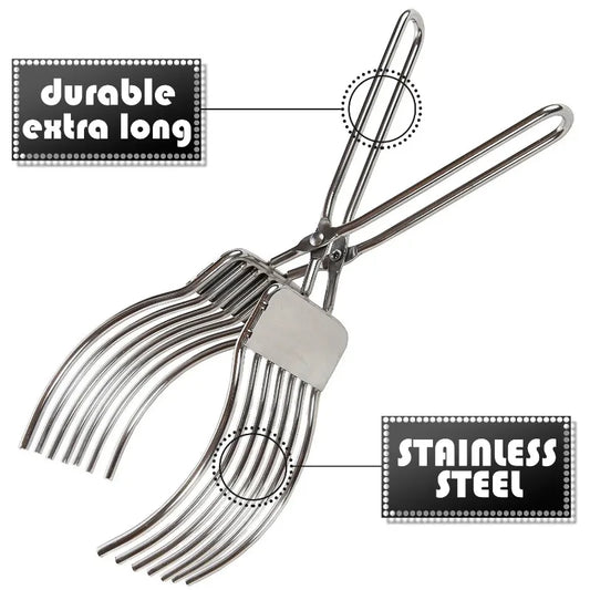 Stainless Steel Roast Beef Cutting Tongs Meat Bread