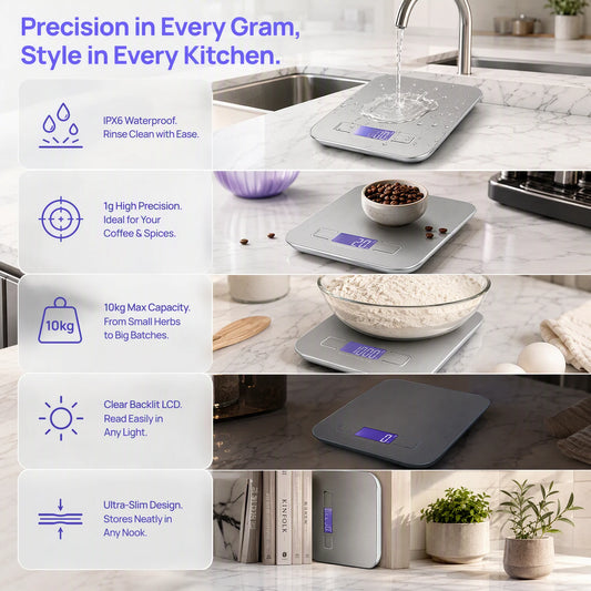 Digital Scale 10/5kg-1g Led Display Stainless Steel Panel