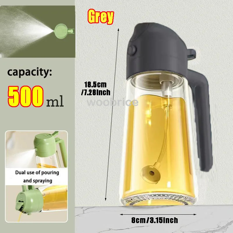 2in1 500ml Glass Oil Sprayer Olive Oil Spray