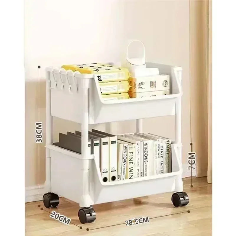 Organizer Storage Rack Mobile Snack Toy Trolley Desk