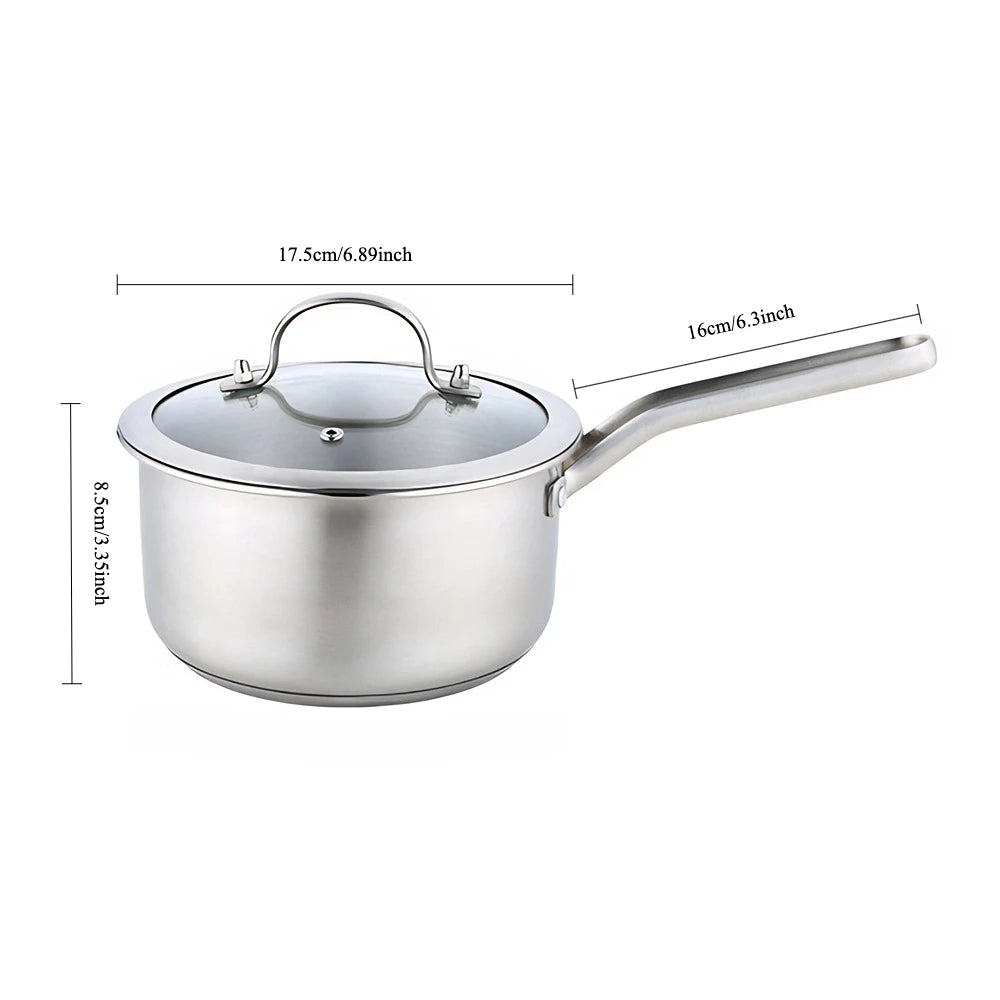 16cm 304 Stainless Steel Saucepan 1qt Induction Sauce
