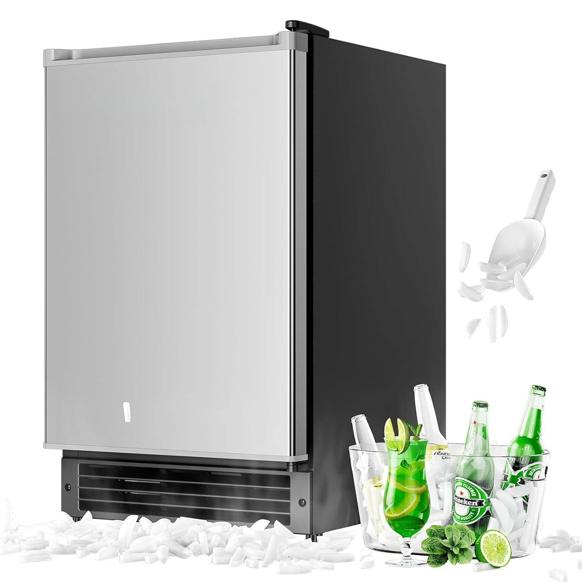 Under Counter Crescent Ice Maker Machine 15 Drainless