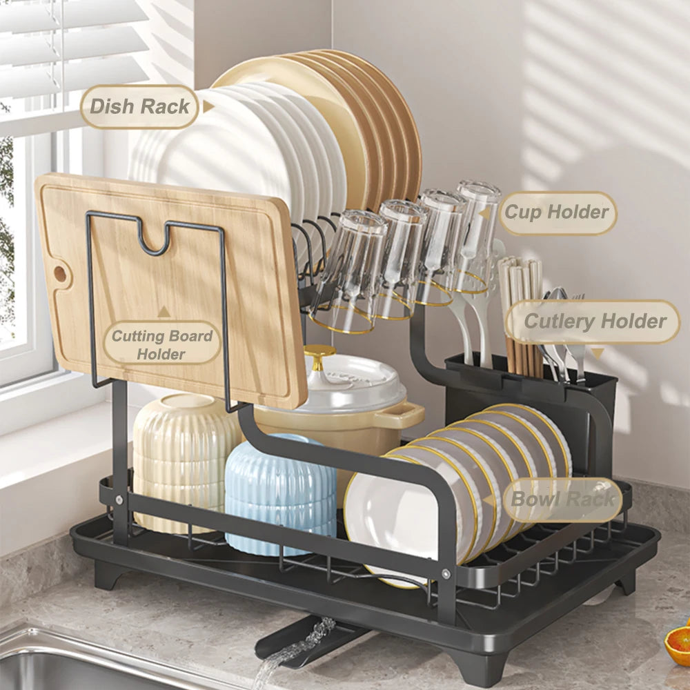 Dish Drying Rack Tier Over Sink Dishrack Strainer