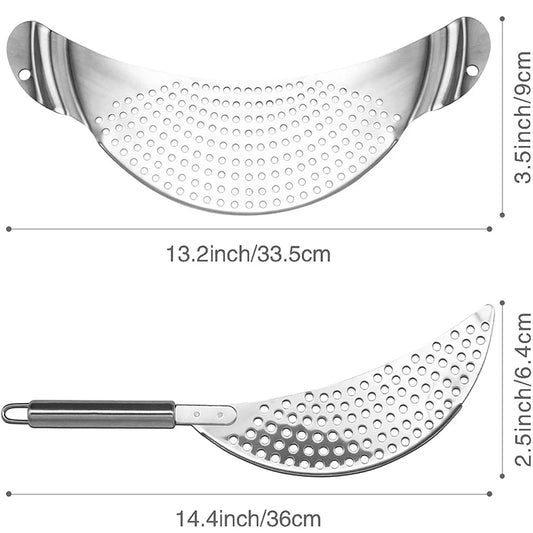 Lmetjma Stainless Steel Pot Strainer Handle Pasta Strainer