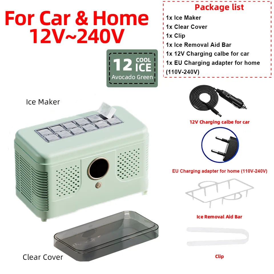 12v/220v Mini Ice Maker Car Dorm Office Camping