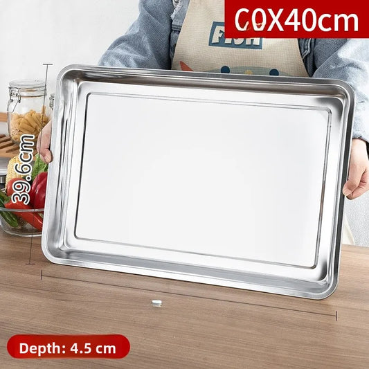 Extra Large Rectangular Stainless Steel Dish Commercially Used