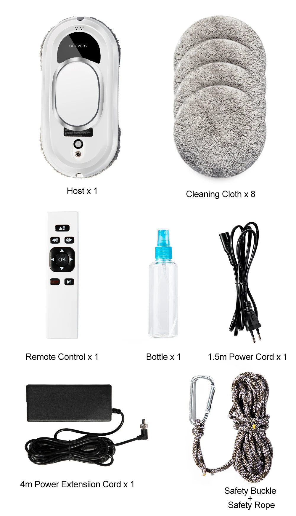 Chovery Window Cleaning Robot Vacuum Cleaner Remote Control