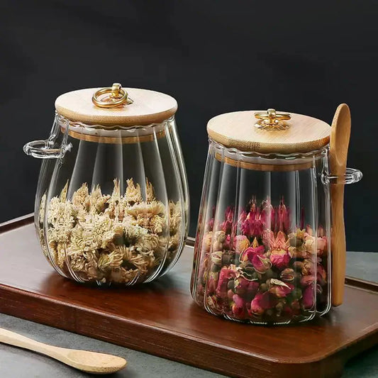 Airtight Food Containers Storage Pots Glass Jar Lid