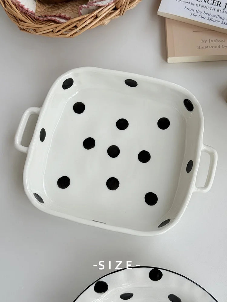 Hebden Style Creative Irregular Ceramic Diningware Black White