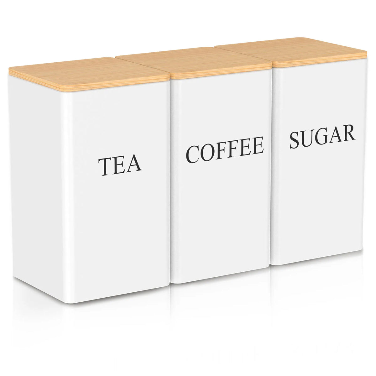 3pcs Coffee Bean Tea Sugar Jars Vacuum Sealed