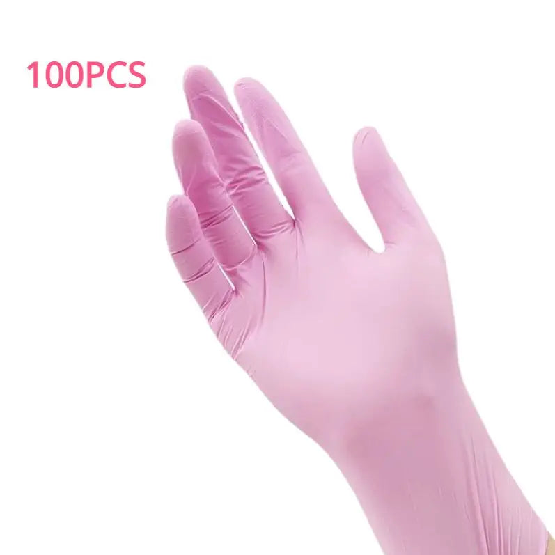 100/50/20pcs Light Pink Disposable Nitrile Gloves Waterproof