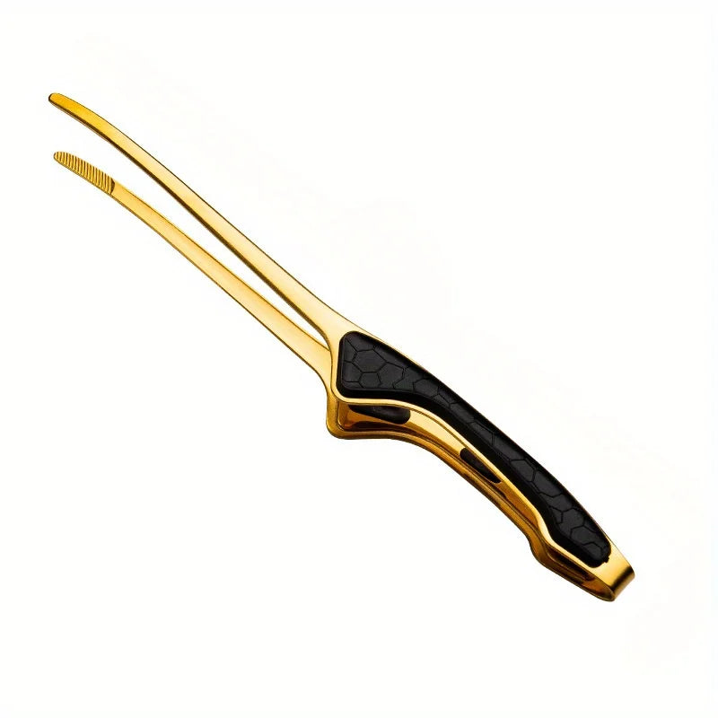 Silver Stainless Steel Bbq Tongs Non Slip Easy