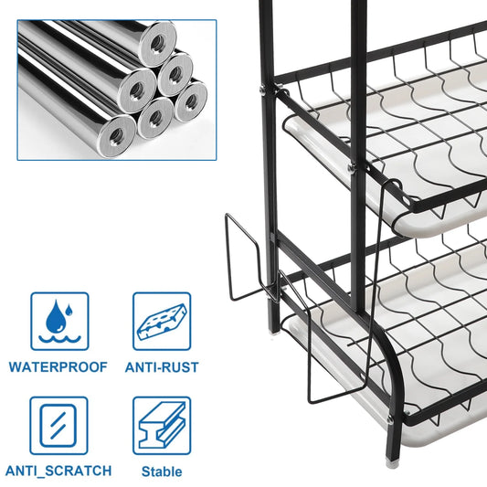 Tier Dish Organizer Dish Drying Rack Compact Dish