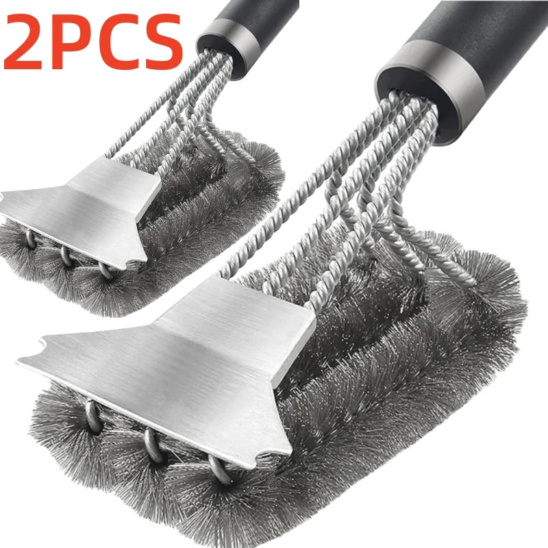 1/2pcs Safe Grill Brush Scraper Deluxe Handle Grill