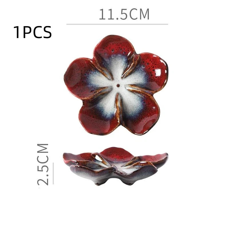 1pcsvintage Ceramic Craft Dish Flower Shaped Small Dish
