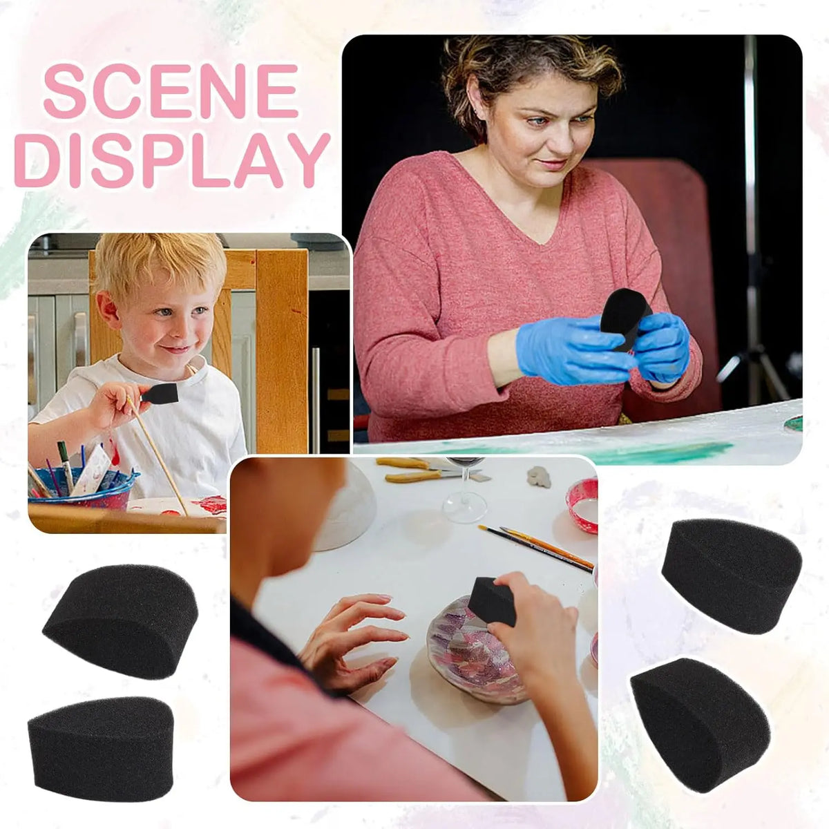 Facial Painting Sponge Art Painting Sponge Black Makeup