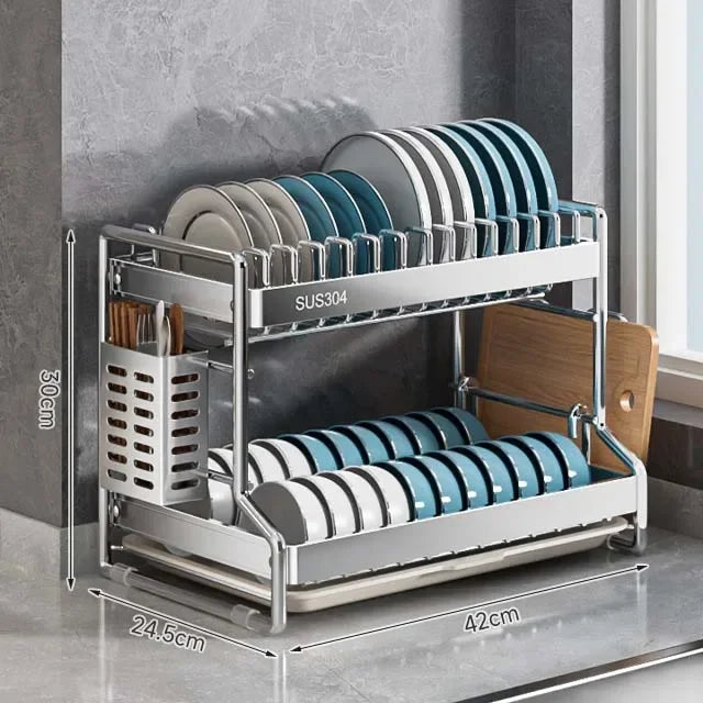 Dish Drainer Storage Organization Stainless Steels Drainer Dishes