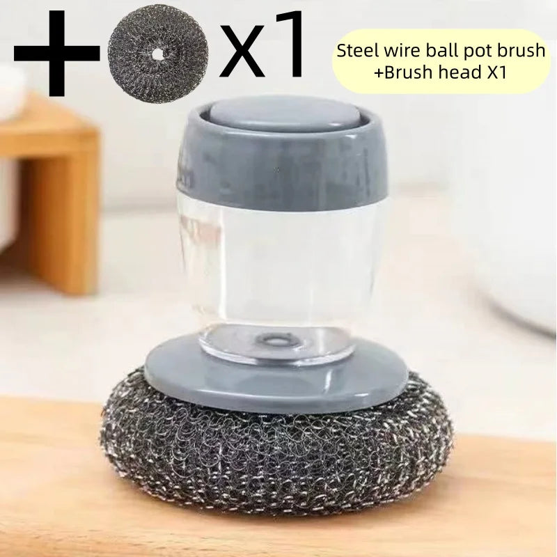 1pcs Liquid-Filling Pot Brush Dish Washing Pot Cover