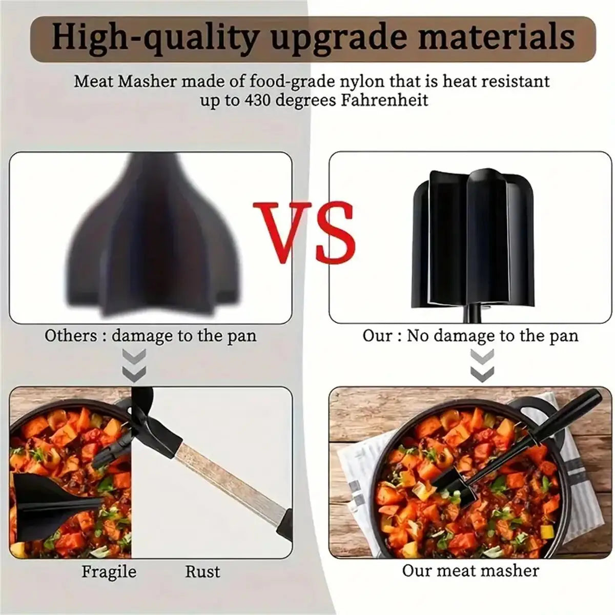 1pc Meat Chopper Meat Shredder Heat Resistant Suitable