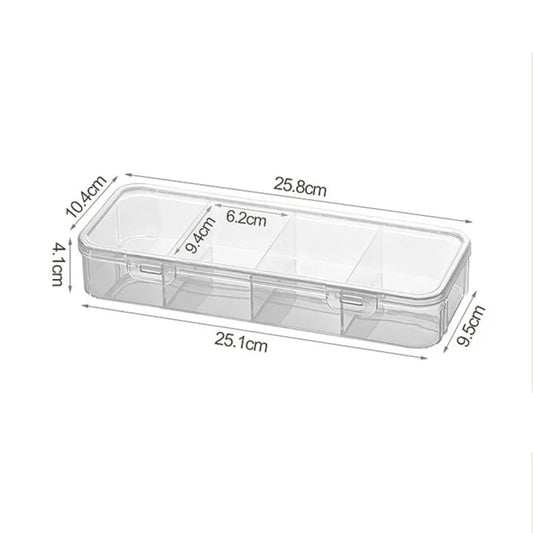 Grid Divided Food Storage Box Stackable Fridge Storage