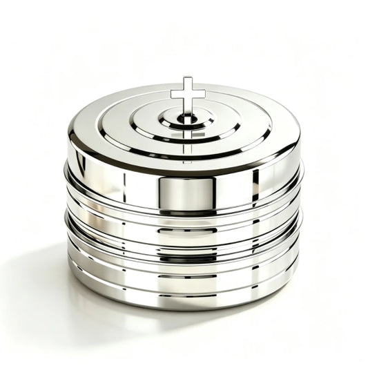 Stainless Steel Communion Tray Round Base - Two