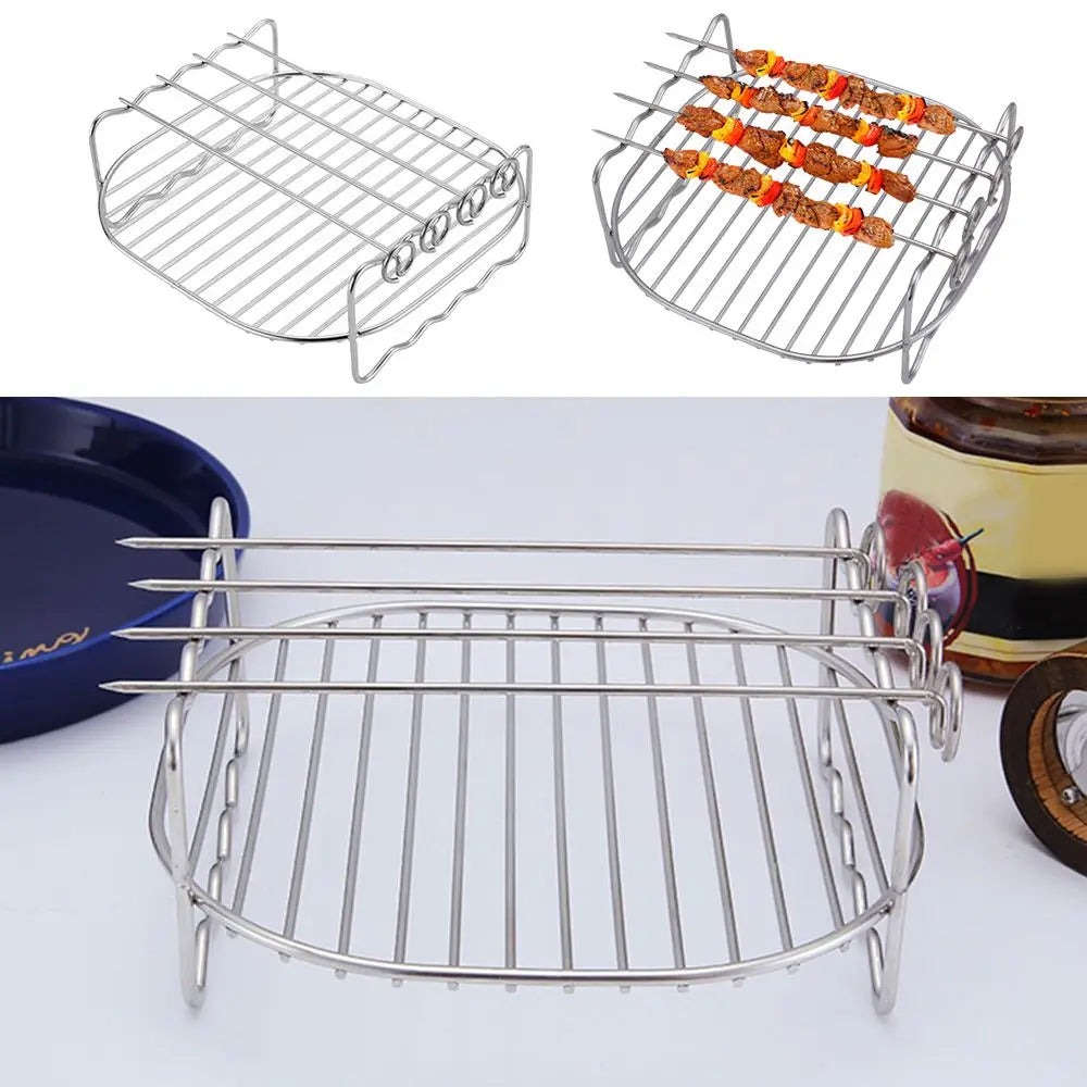Baking Tray Skewers Air Fryer Stainless Steel Holder