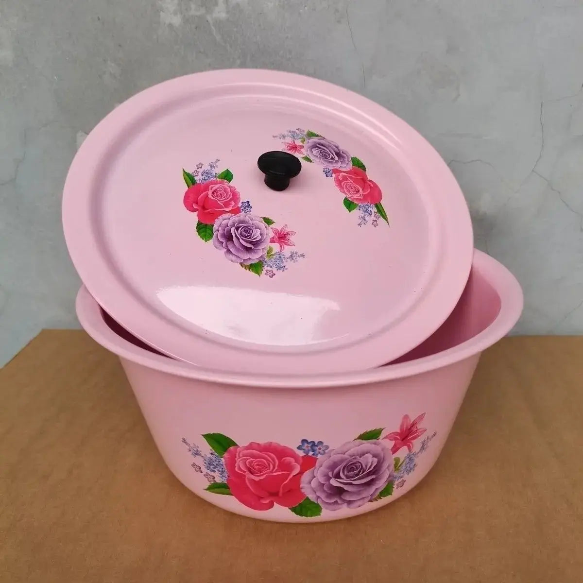 Food Storage Pot Enamel Basin Classic Vintage Enamel