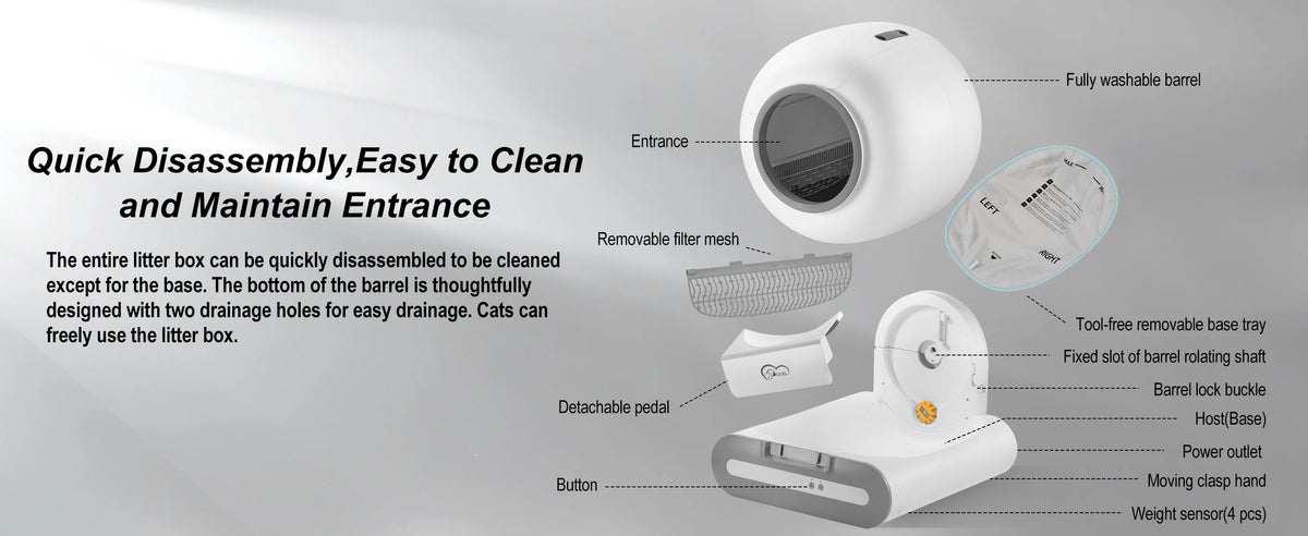 Doel Smart Self-Cleaning Cat Litter Box 65l Large
