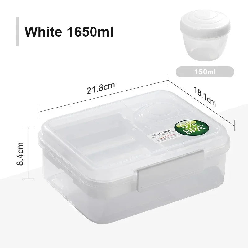 Compartment Leakproof Bento Lunch Box Detachable Trays Bpa
