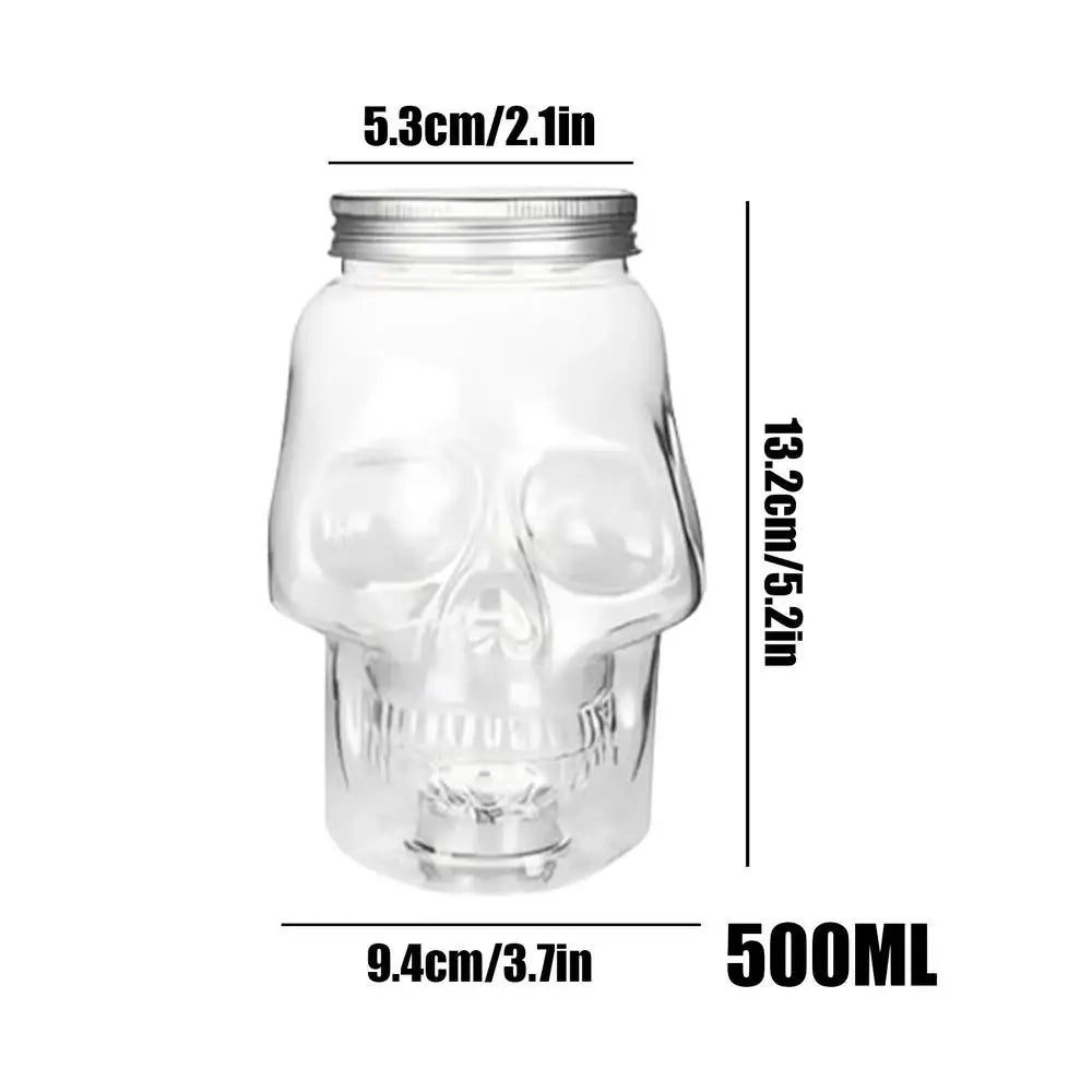 Skull Jar 500ml 800ml Reusable Glass Container Lid